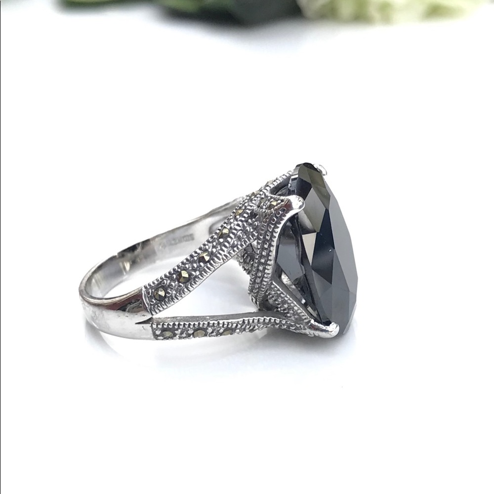 Size 7.5: Rhodium Plated Brass Ring - Picture 3 of 7